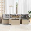 vidaXL Tuin Sofa Set met opslag 7 pcs Beige Poly riet