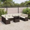 vidaXL Tuin Sofa Set met kussen 11 pcs Bruin Poly riet
