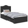 vidaXL Bedframe met hoofdeinde met lade Zwart 75 x 190 cm Bewerkt hout