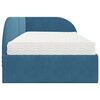 vidaXL Hoekbedframe met Matras met hoofdeinde 2 pcs Blauw Fluweel