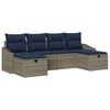 vidaXL Bankstel met kussen 5 pcs poly rattan