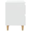 vidaXL Nachtkastjes 2 st met grenenhouten poten 40x35x50 cm wit