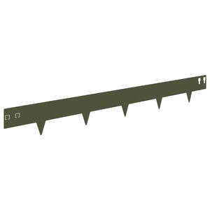 vidaXL Gazonrand 10 pcs 100 x 12 cm Staal Olijfgroen