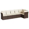 vidaXL 6-delige Loungeset met kussens poly rattan bruin