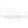 vidaXL Bedframe met hoofd- en voeteneinde metaal wit 150x200 cm