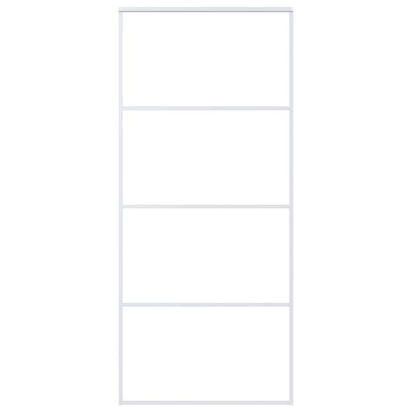 vidaXL Schuifdeur 90x205 cm mat ESG-glas en aluminium wit