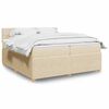 vidaXL Boxspring met matras stof cr&egrave;mekleurig 200x200 cm