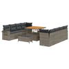 vidaXL Tuin Sofa Set met kussen 11 pcs Grijs poly rattan