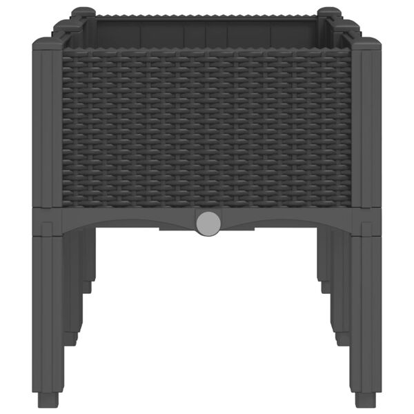 vidaXL Plantenbak met poten 80x40x42 cm polypropeen zwart