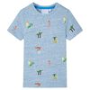 Kindershirt 128 gem&ecirc;leerd blauw
