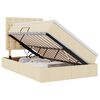 vidaXL Opslag bed met matras met hoofdeinde Cr&egrave;me 120 x 200 cm Stof