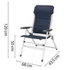Campart Travel Campingstoelen 2 st Novara 68x43,5x120 cm blauw