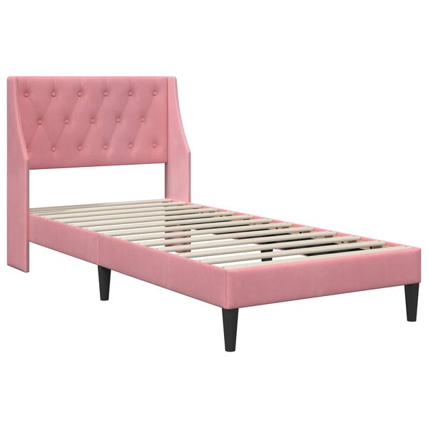 vidaXL Bedframe met hoofdeinde Roze 80 x 200 cm Fluweel
