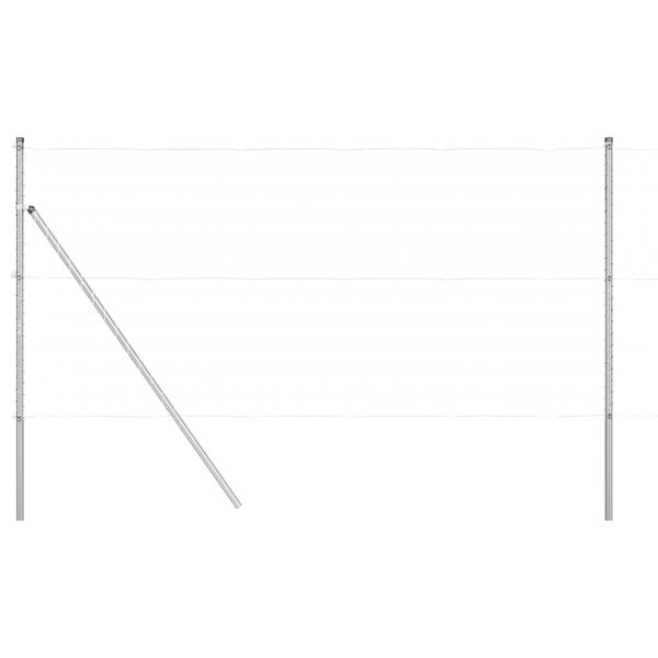 vidaXL Hekpalen 7 pcs Zilver Ø32mm 190 cm Gegalvaniseerd staal