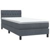 vidaXL Boxspring met matras en LED fluweel donkergrijs 100x210 cm