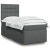 vidaXL Boxspring met matras stof donkergrijs 80x200 cm