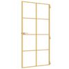 vidaXL Binnendeur smal 102,5x201,5 cm gehard glas en aluminium goud