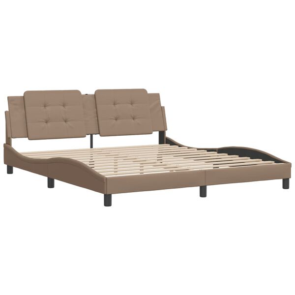 vidaXL Bedframe zonder matras "Zadar" kunstleer cappuccinokleurig 180x200 cm