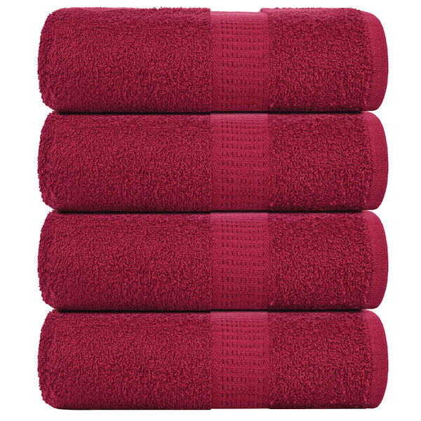 vidaXL Gastendoekjes FROGN 4 st 30x50 cm 360 g/m&sup2; bordeaux