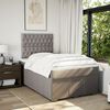 vidaXL Boxspring met matras stof taupe 120x190 cm