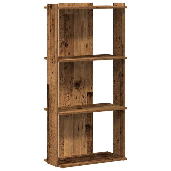 vidaXL Boekenkast 3-laags 60x30x120 cm bewerkt hout oud houtkleur