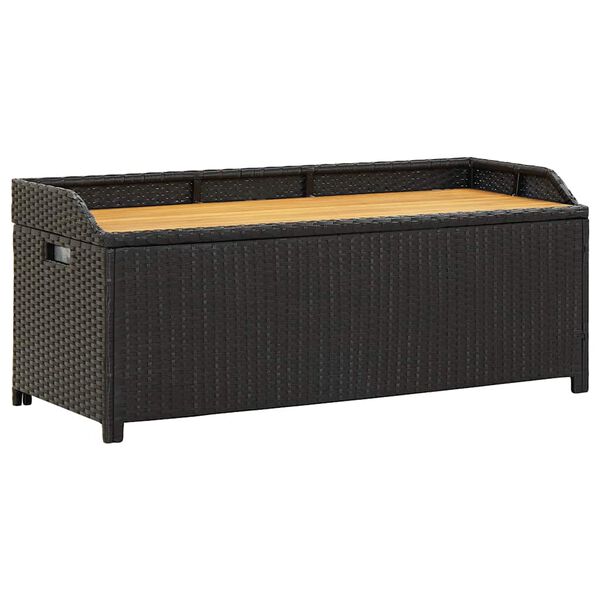 vidaXL Tuinopbergbank 120 cm poly rattan grijs