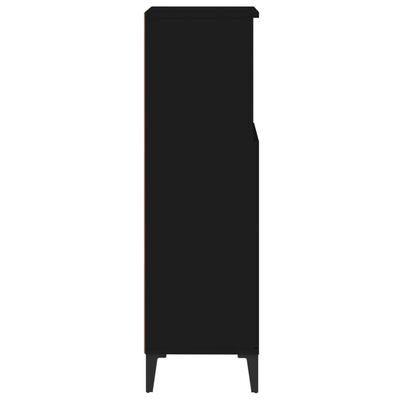 vidaXL Badkamerkast 30x30x100 cm bewerkt hout zwart