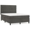 vidaXL Boxspring met matras fluweel donkergrijs 140x190 cm