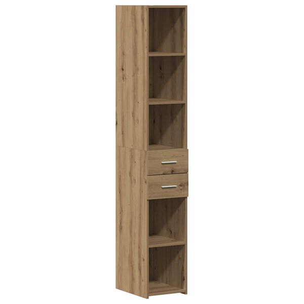 vidaXL Boekenkast met lade Artisan Eiken 30 x 42.4 x 185.2 cm