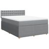 vidaXL Boxspring met matras stof lichtgrijs 140x200 cm