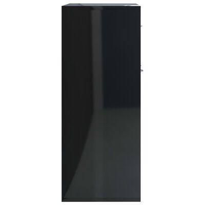 vidaXL Dressoir 60x30x75 cm spaanplaat hoogglans zwart