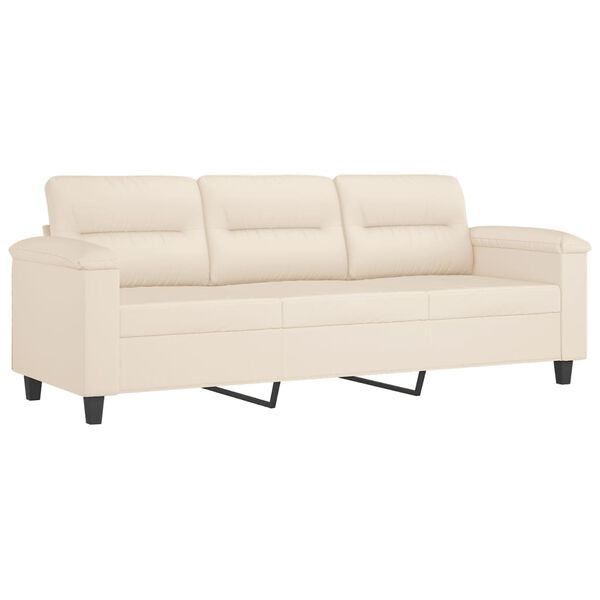vidaXL 2-delige Loungeset met kussens microvezelstof beige