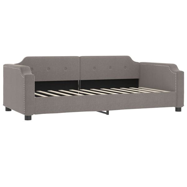 vidaXL Slaapbank met onderschuifbed en lades 80x200 cm stof taupe