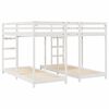 vidaXL Drie-hoog Bunk Bed Frame Wit 200 x 200 cm Massief grenenhout