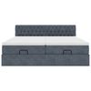 vidaXL Ottoman bed met matrassen 160x200cm fluweel donkergrijs