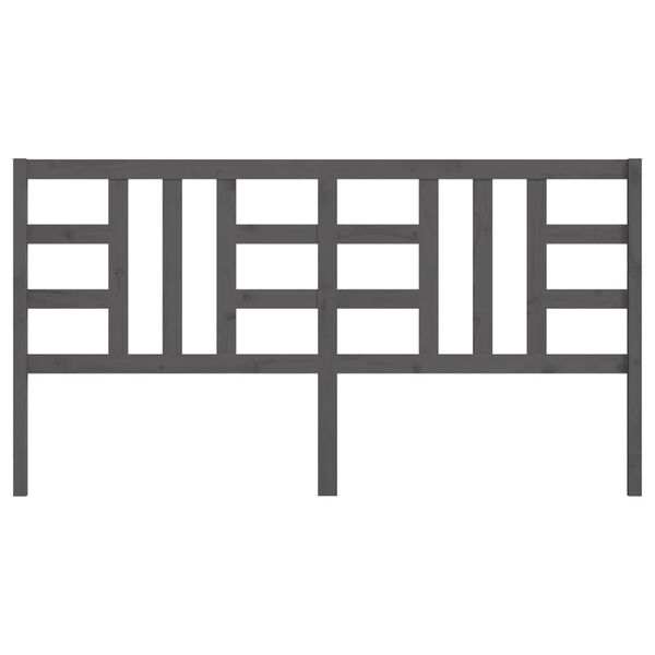 vidaXL Hoofdbord 186x4x100 cm massief grenenhout grijs