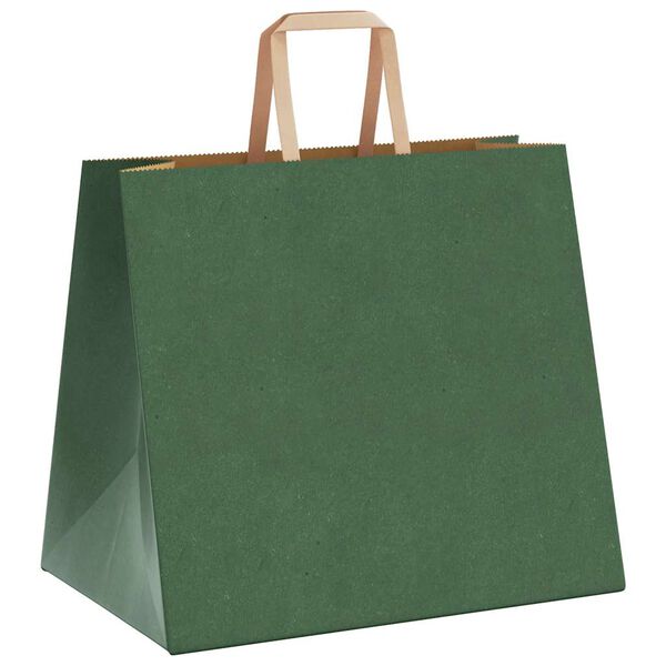 vidaXL Papieren zakken 50 st met hengsels 32x22x28 cm groen