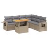 vidaXL 7-delige Loungeset met kussens poly rattan beige