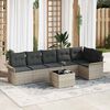 vidaXL Tuin Sofa Set met kussen 7 pcs Lichtgrijs poly rattan