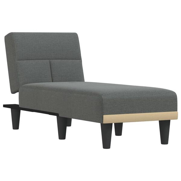 vidaXL Chaise longue stof donkergrijs
