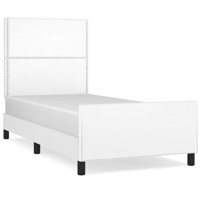 vidaXL Bedframe met hoofdbord kunstleer wit 100x200 cm