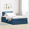 vidaXL Ottoman bed met matras 120x190 cm stof blauw