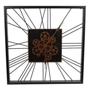Gifts Amsterdam Wandklok Radar Robbert 60 cm goudkleurig en bruin