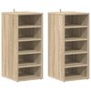 vidaXL Schoenenkasten 2 st 31,5x35x70 cm hout sonoma eikenkleur