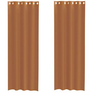 vidaXL Gordijnen voile met doorvoertules 2 st terracotta
