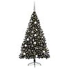 vidaXL Kunstmatig Voorverlicht Kerstboom met 300 LED Zwart 180 cm PVC