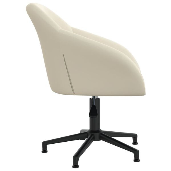 vidaXL Eetkamerstoelen draaibaar 2 st fluweel cr&egrave;mekleurig