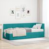 vidaXL Hoekbedframe met Matras met hoofdeinde 2 pcs Turquoise Fluweel