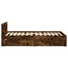 vidaXL Bedframe met hoofdeinde bewerkt hout gerookt eiken 100x200 cm