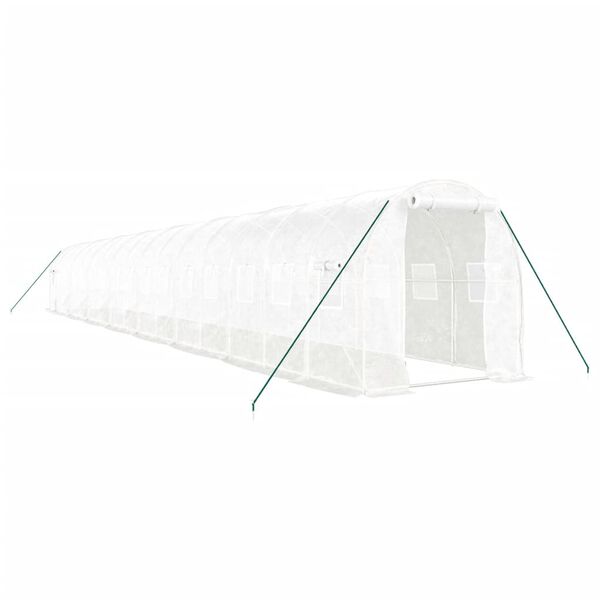 vidaXL Tuinkas met stalen frame 32 m² 16x2x2 m wit